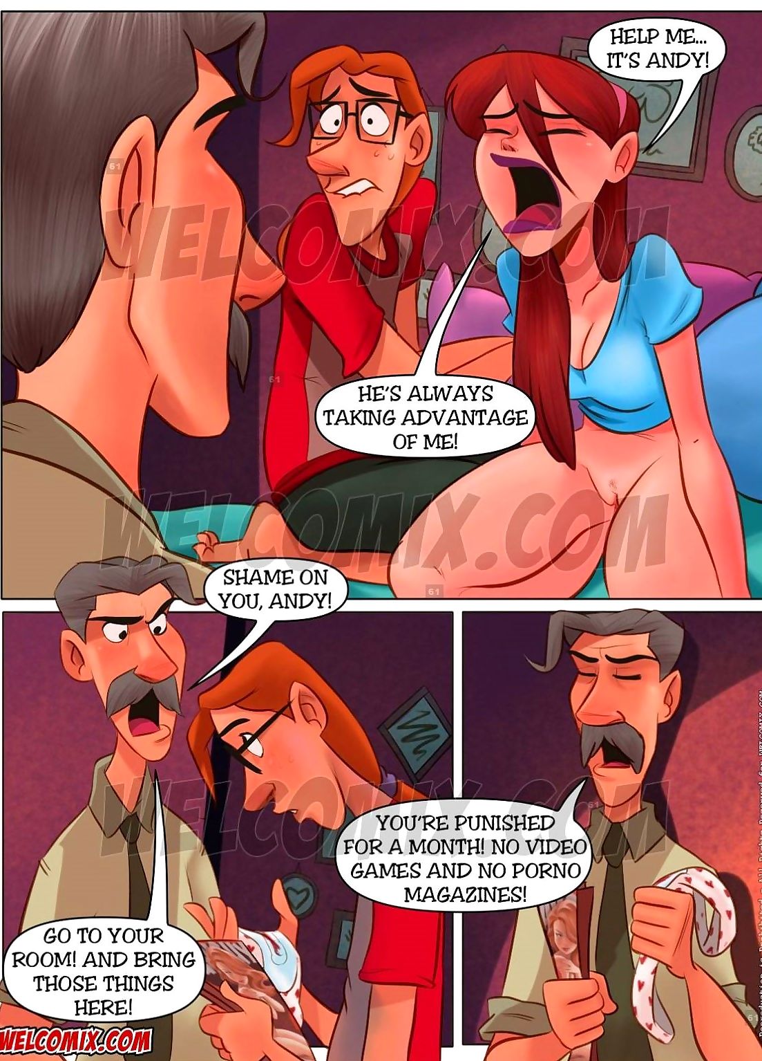 Family Sacana- Naughty Home- Red Signal page 1