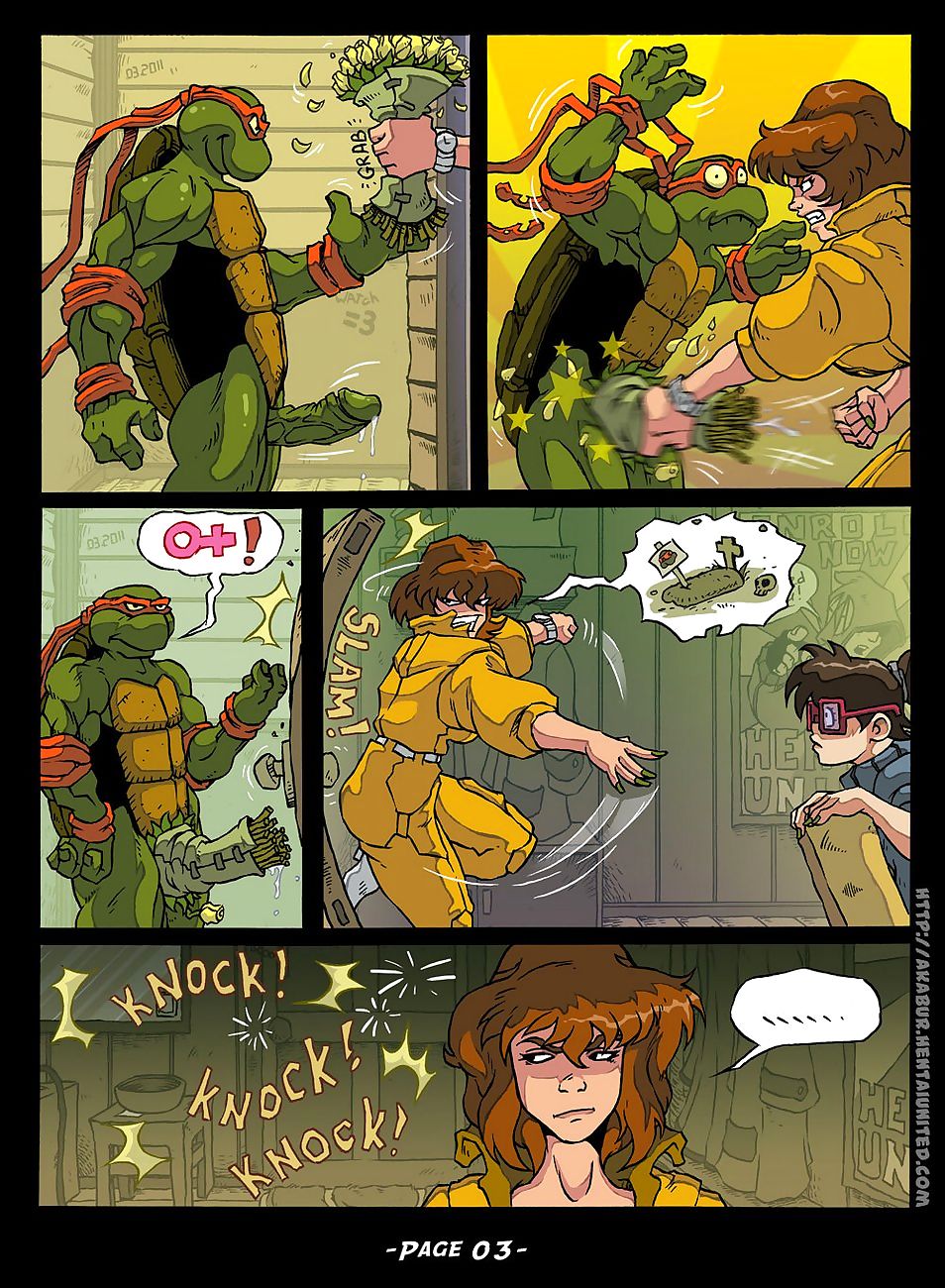 wojownicze żółwie ninja w dziwka Od kanał Sześć page 1