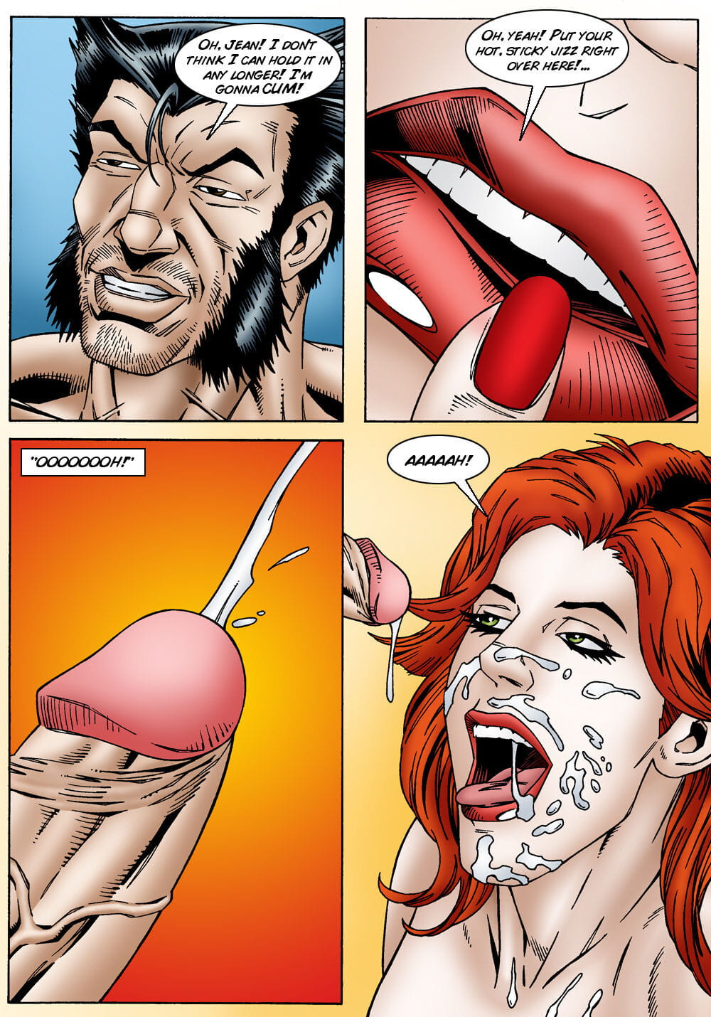 Jean Grey cheats on Scott Summers by fucking Logan Leandro Comics page 1